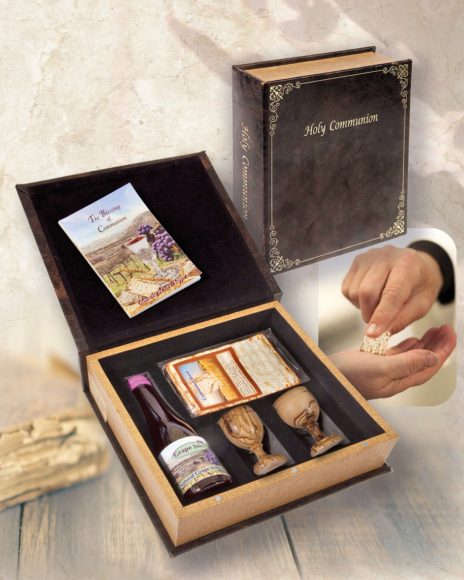 Individual Communion Set Communion Set Olivewood – Faith Gifts