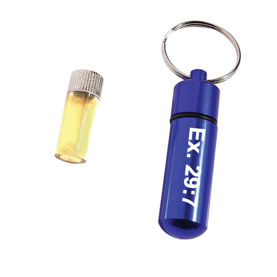 Anointing Oil Metal Blue Key Chain