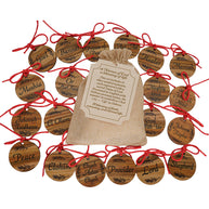 Names of God Olivewood Christmas Ornament Gift Set (18 Ornaments)