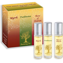 Set of Three Anointing Oils - Frankincense, Myrrh and Rose of Sharon