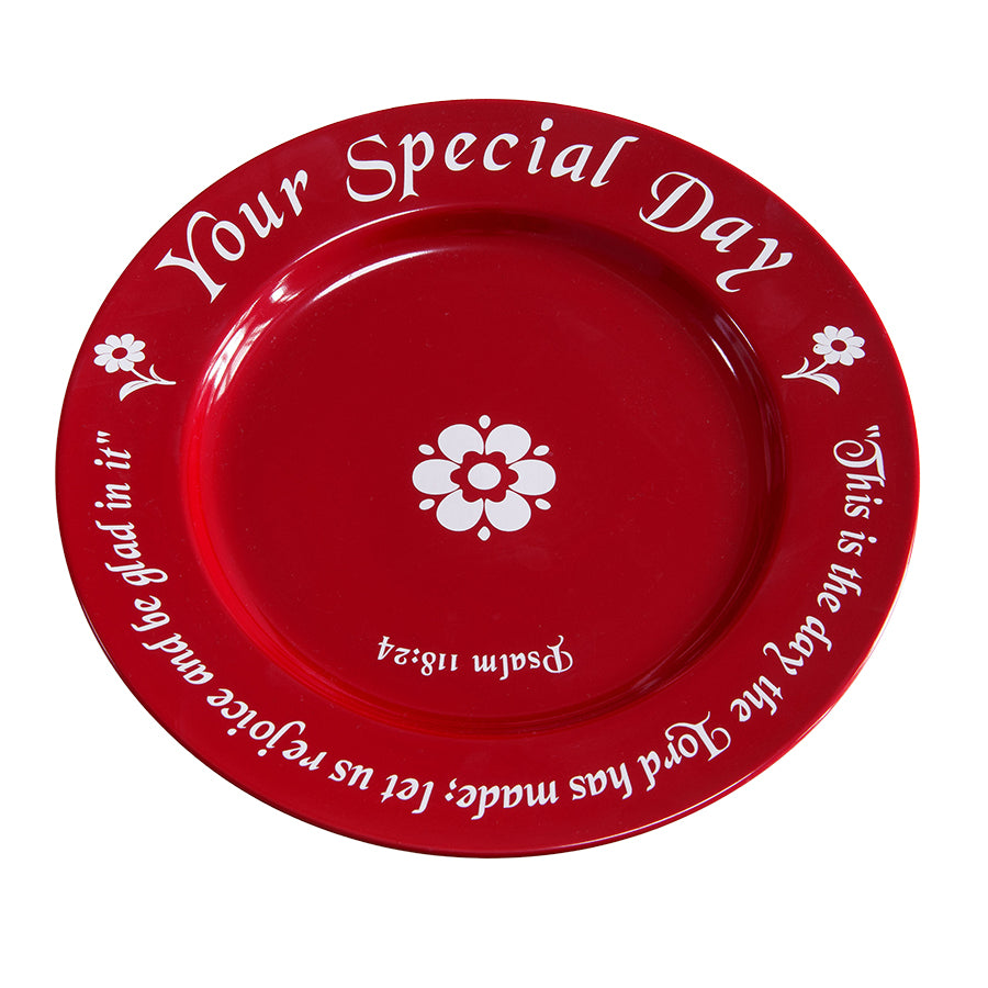 Red Celebration Plate