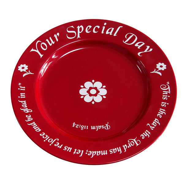 Red Celebration Plate