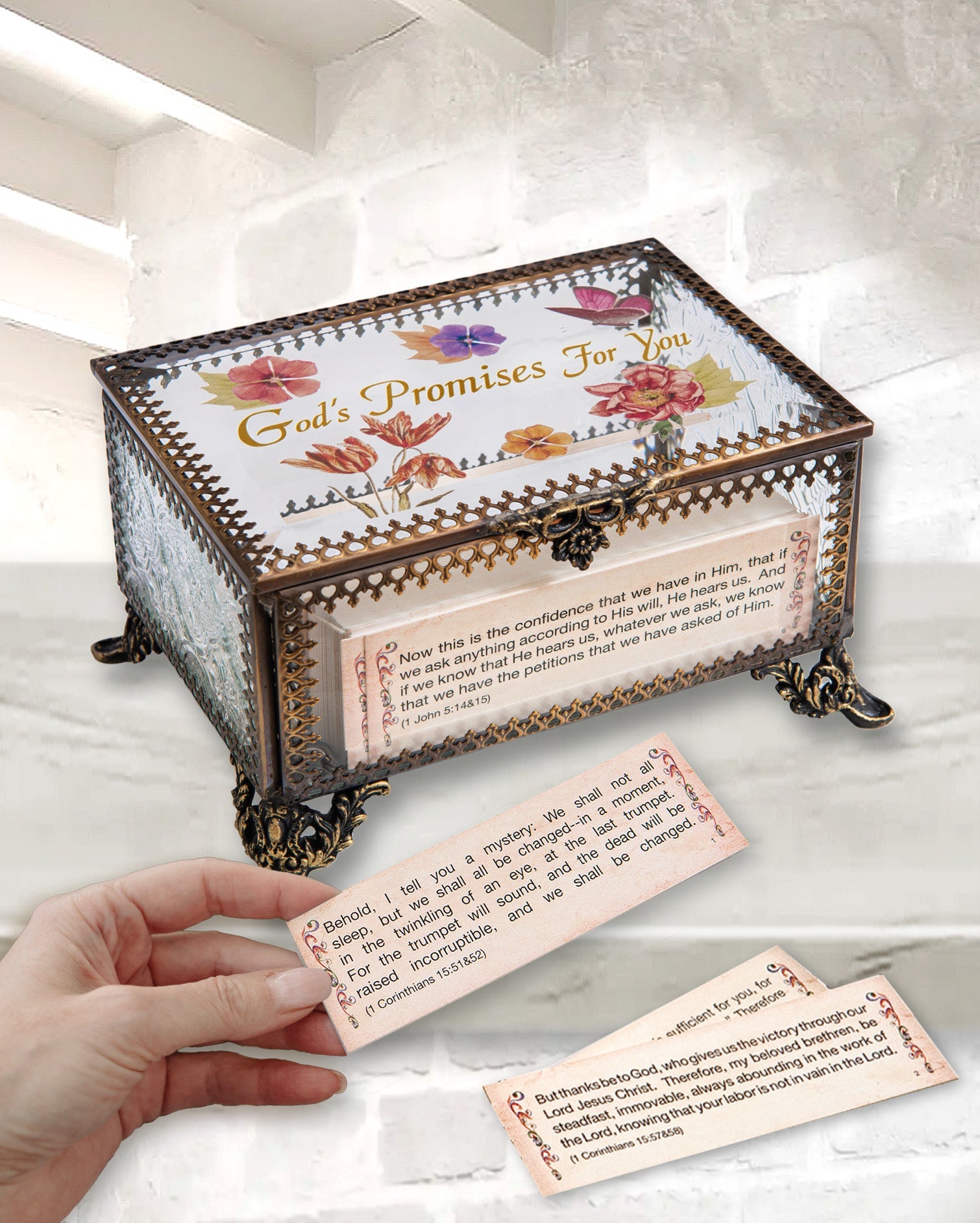 God's Promises Glass Keepsake Box