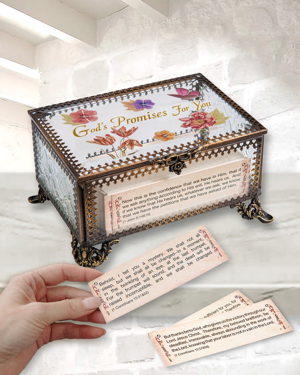 God's Promises Glass Keepsake Box
