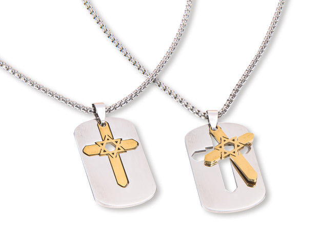 Cross & Star Dog tag