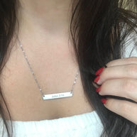 John 3:16 Silver Bar Necklace