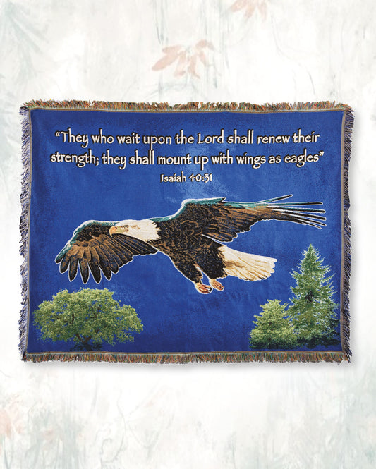 On Eagle's Wings Woven Blanket