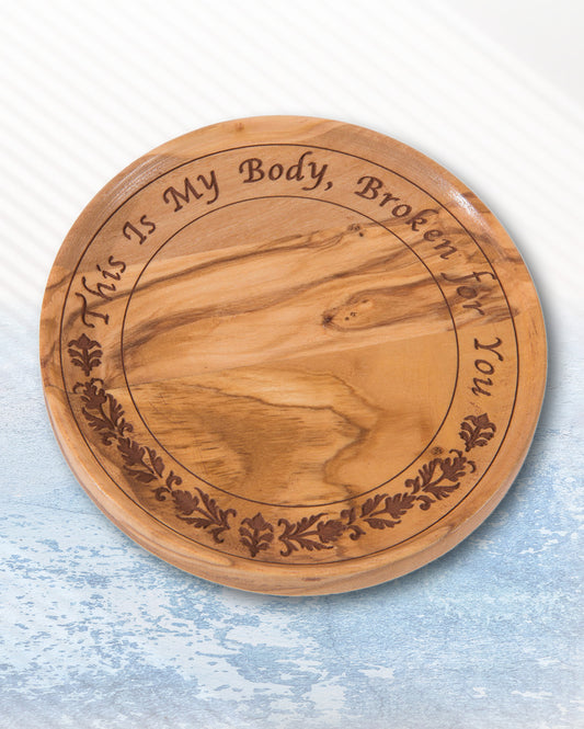 Olivewood Communion Plate