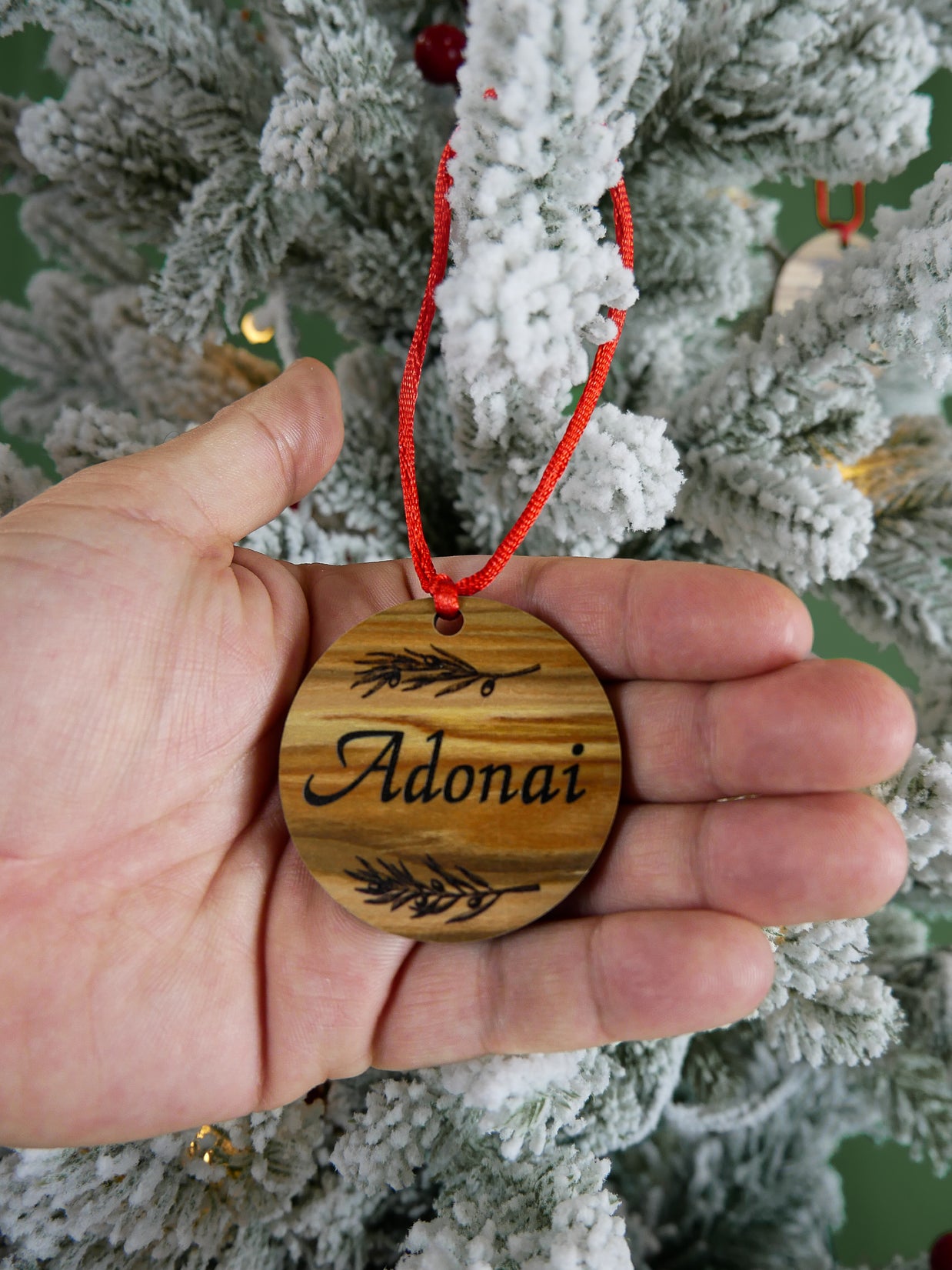 Names of God Olivewood Christmas Ornament Gift Set (18 Ornaments)