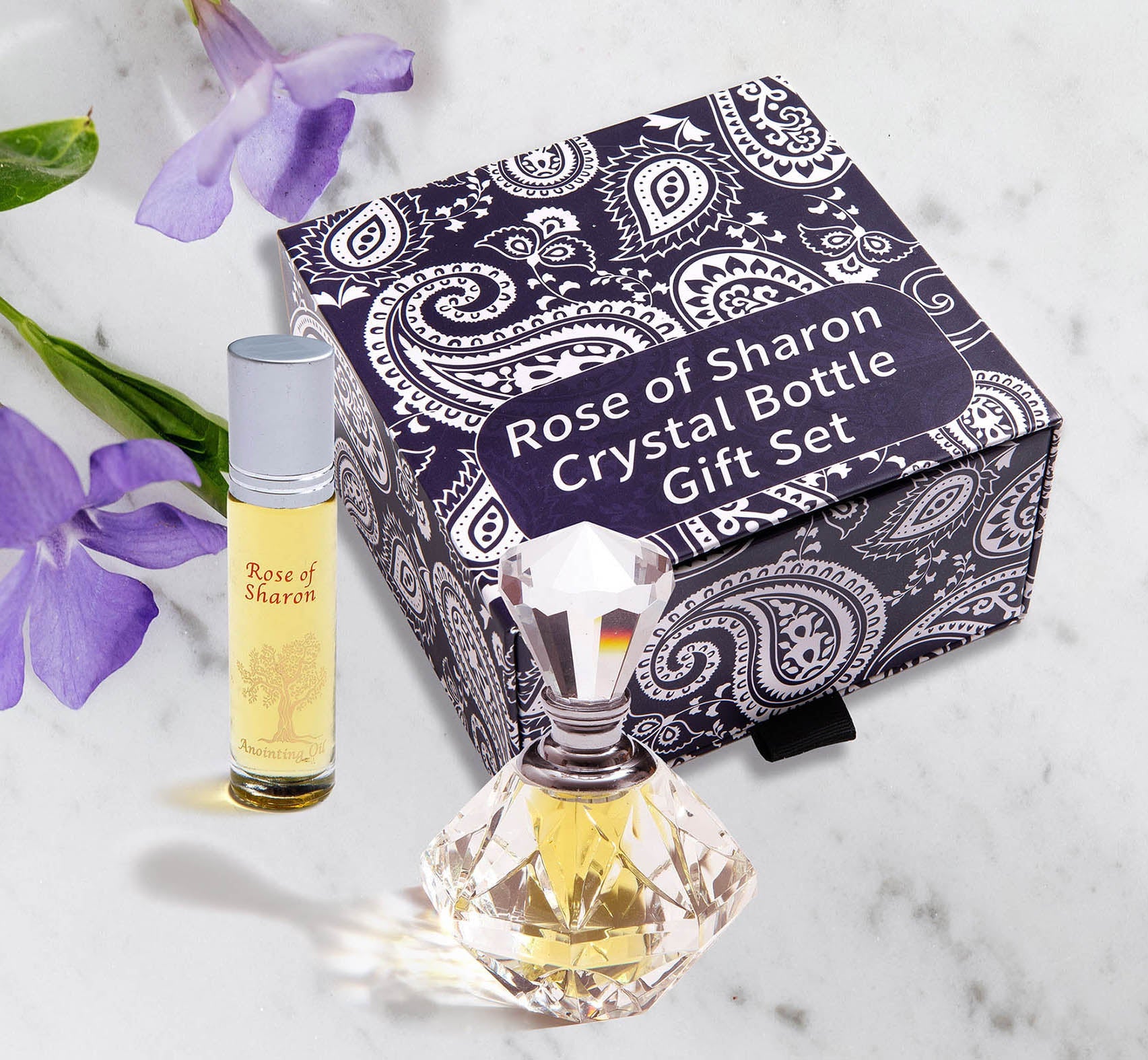 Rose of Sharon Crystal Bottle Gift Set