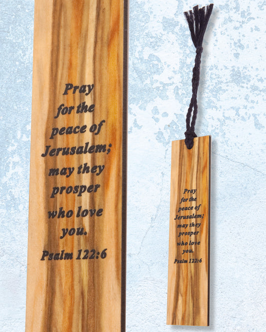 Pray for the Peace Jerusalem Olivewood Bookmark