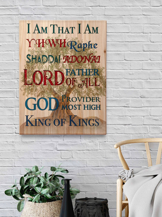 Rustic Names of God Wall Art