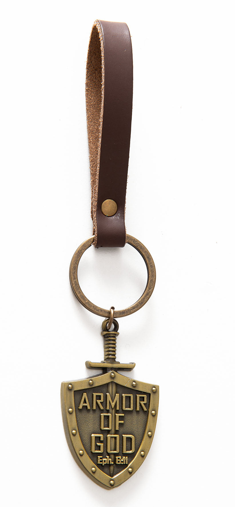 Armor of God Keychain - Brass