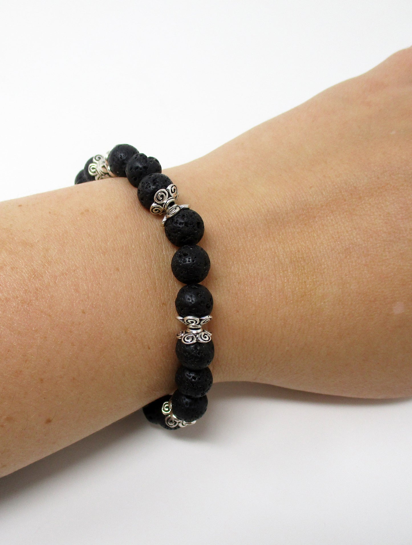 Lion of Judah Lava Bead Bracelet